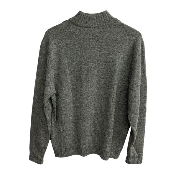 Quiet Luxury Wool Half Zip Sweater Enzo Mantovani Gray Minimalist Size L - Picture 3 of 4